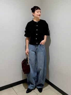 「A part by（アパートバイ）のアイテム（デニムパンツ）」を使った、sayakaさん（レディース・158cm）の冬コーディネート