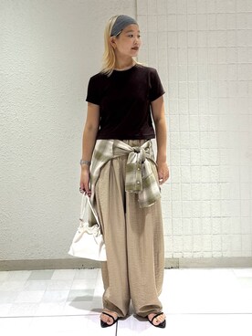 「A part by（アパートバイ）のナローストラップサンダル（サンダル）」を使った、sayakaさん（レディース・158cm）の夏コーディネート