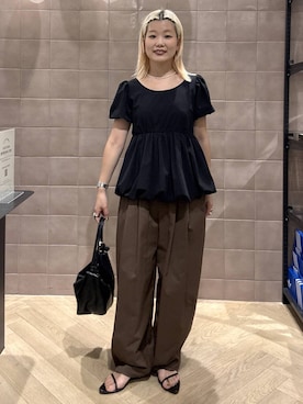 「A part by（アパートバイ）のヘマタイトビーズショートネックレス（Necklace、シルバー系）」を使った、sayakaさん（レディース・158cm）の夏コーディネート