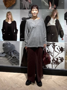 「アイテム（デニムスカート）」を使った、sayakaさん（レディース・158cm・20代）の秋コーディネート