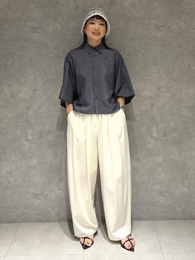 「JEANASIS（ジーナシス）のアイテム（ハット）」を使った、sayakaさん（レディース・158cm）の夏コーディネート