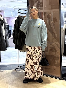 「A part by（アパートバイ）のキンチャクミニショルダバッグ（ショルダーバッグ、ブラック系）」を使った、sayakaさん（レディース・158cm）の秋コーディネート