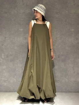 「JEANASIS（ジーナシス）のアイテム（ハット）」を使った、sayakaさん（レディース・158cm）の夏コーディネート