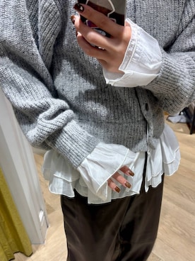 「A part by（アパートバイ）のフェイクレザーコクーンパンツ（その他パンツ、ブラウン系）」を使った、sayakaさん（レディース・158cm）の秋コーディネート