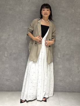 「A part by（アパートバイ）のアイテム（ジャケット/アウター）」を使った、sayakaさん（レディース・158cm）の夏コーディネート