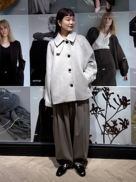 「アイテム（ステンカラーコート）」を使った、sayakaさん（レディース・158cm・20代）の秋コーディネート