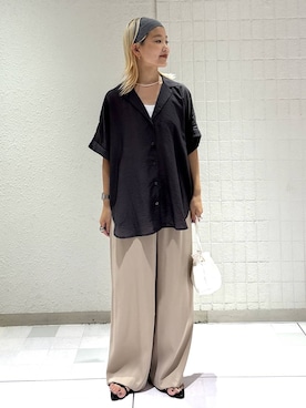 「A part by（アパートバイ）のナローストラップサンダル（サンダル）」を使った、sayakaさん（レディース・158cm）の夏コーディネート