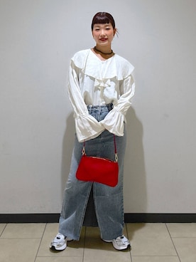 「アイテム（デニムスカート）」を使った、sayakaさん（レディース・158cm・20代）の秋コーディネート
