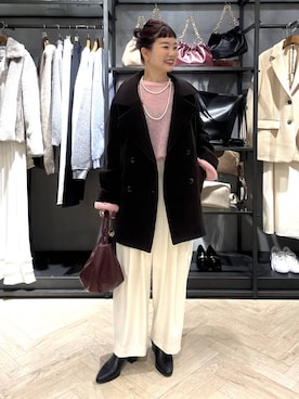 「アイテム（ピーコート）」を使った、sayakaさん（レディース・158cm）の冬コーディネート