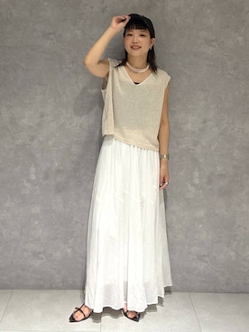 「アイテム（ニット/セーター）」を使った、sayakaさん（レディース・158cm・20代）の夏コーディネート