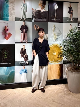 「A part by（アパートバイ）のアイテム（スウェットパンツ）」を使った、sayakaさん（レディース・158cm）の夏コーディネート