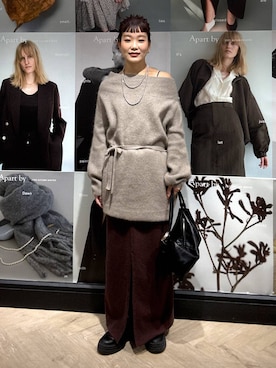 「アイテム（デニムスカート）」を使った、sayakaさん（レディース・158cm・20代）の秋コーディネート