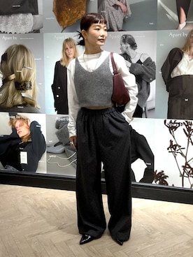 「A part by（アパートバイ）のアイテム（キャミソール）」を使った、sayakaさん（レディース・158cm）の秋コーディネート