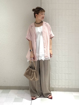 「アイテム（ショルダーバッグ）」を使った、sayakaさん（レディース・158cm・30代）の春コーディネート