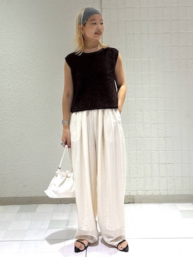 「A part by（アパートバイ）のナローストラップサンダル（サンダル）」を使った、sayakaさん（レディース・158cm）の夏コーディネート