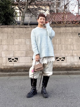 「アイテム（チュニック）」を使った、sayakaさん（レディース・158cm・20代）の冬コーディネート