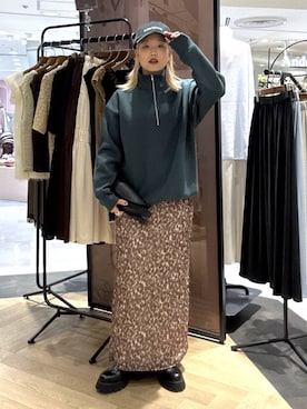 「A part by（アパートバイ）のベルトバッグ（ボディバッグ/ウエストポーチ、ブラック系）」を使った、sayakaさん（レディース・158cm）の秋コーディネート