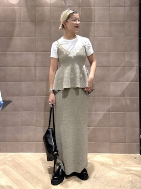 「アイテム（スリッポン）」を使った、sayakaさん（レディース・158cm・30代）の夏コーディネート
