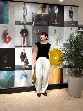 「A part by（アパートバイ）のアイテム（スウェットパンツ）」を使った、sayakaさん（レディース・158cm）の夏コーディネート