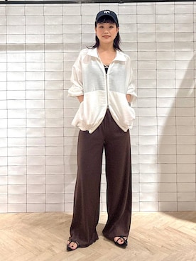 「A part by（アパートバイ）のアイテム（ジャケット/アウター）」を使った、sayakaさん（レディース・158cm）の夏コーディネート