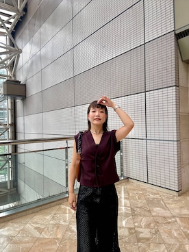 「アイテム（ベスト）」を使った、sayakaさん（レディース・158cm・20代）の夏コーディネート