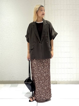 「A part by（アパートバイ）のナローストラップサンダル（サンダル）」を使った、sayakaさん（レディース・158cm）の夏コーディネート