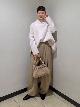 「A part by（アパートバイ）のアイテム（ショルダーバッグ）」を使った、sayakaさん（レディース・158cm）の冬コーディネート