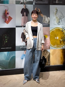 「アイテム（テーラードジャケット）」を使った、sayakaさん（レディース・158cm・20代）の夏コーディネート