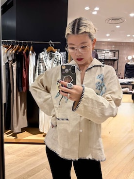 「アイテム（ブーツ、グリーン系）」を使った、sayakaさん（レディース・158cm）の秋コーディネート