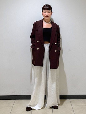 「A part by（アパートバイ）のアイテム（スウェットパンツ）」を使った、sayakaさん（レディース・158cm）の秋コーディネート