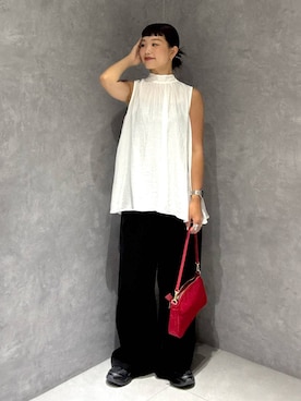 「アイテム（スラックス）」を使った、sayakaさん（レディース・158cm・20代）の夏コーディネート