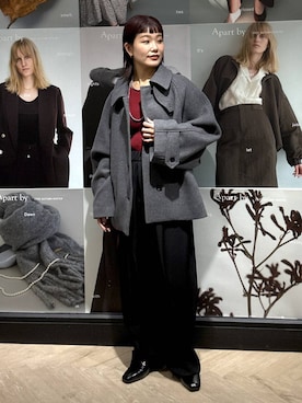 「アイテム（ステンカラーコート）」を使った、sayakaさん（レディース・158cm・20代）の秋コーディネート