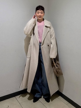 「A part by（アパートバイ）のアイテム（デニムパンツ）」を使った、sayakaさん（レディース・158cm）の冬コーディネート