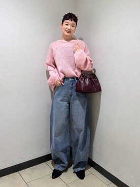 「A part by（アパートバイ）のアイテム（デニムパンツ）」を使った、sayakaさん（レディース・158cm）の冬コーディネート