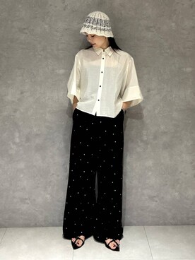 「JEANASIS（ジーナシス）のアイテム（ハット）」を使った、sayakaさん（レディース・158cm）の夏コーディネート