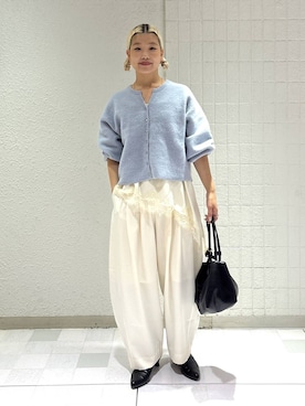 「eL（エル）の【eL】Wide Long Boots/1052793（ブーツ、ブラック系）」を使った、sayakaさん（レディース・158cm）の秋コーディネート