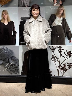 「A part by（アパートバイ）のアイテム（その他アウター）」を使った、sayakaさん（レディース・158cm）の秋コーディネート