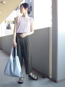 「くすみピンク」｜「アイテム（アクセサリー）」を使った、たま🥚ゆっこさん（レディース・165cm）の夏コーディネート