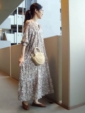 「シアーワンピース」｜「アイテム（その他シューズ）」を使った、たま🥚ゆっこさん（レディース・165cm）の夏コーディネート