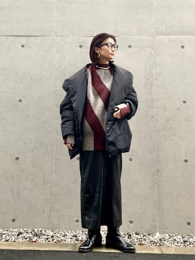 「黒コート」｜BLACKBYMOUSSY_staffさん（レディース・160cm）の秋コーディネート