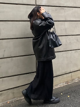 「BLACK BY MOUSSY（ブラックバイマウジー）のアイテム（その他アウター）」を使った、BLACKBYMOUSSY_staffさん（レディース・158cm）の冬コーディネート