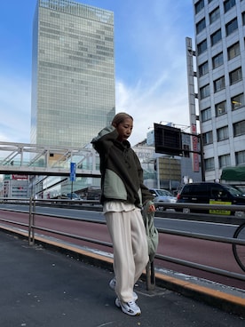 「カーキアウター」｜BLACKBYMOUSSY_staffさん（レディース・160cm）の冬コーディネート