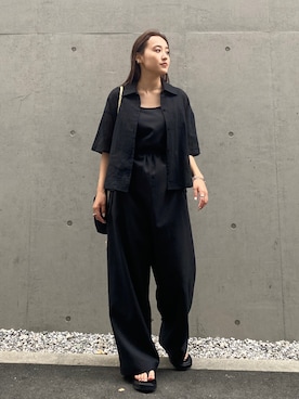 「BLACK BY MOUSSY（ブラックバイマウジー）のアイテム（オールインワン・サロペット）」を使った、BLACKBYMOUSSY_staffさん（レディース・158cm）の春コーディネート