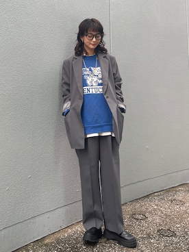 「テーパードパンツ」｜BLACKBYMOUSSY_staffさん（レディース・158cm）の冬コーディネート