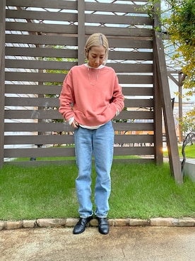 「ストレートデニム」｜BLACKBYMOUSSY_staffさん（レディース・160cm）の秋コーディネート