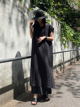 「ワントーンスタイル」｜「アイテム（ワンピース/ドレス）」を使った、BLACKBYMOUSSY_staffさん（レディース・158cm）の春コーディネート