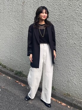 「BLACK BY MOUSSY（ブラックバイマウジー）のアイテム（ジャケット/アウター）」を使った、BLACKBYMOUSSY_staffさん（レディース・158cm）の冬コーディネート