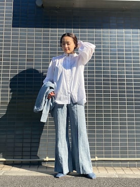 「青」｜BLACKBYMOUSSY_staffさん（レディース・158cm）の冬コーディネート