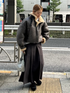 「BLACK BY MOUSSY（ブラックバイマウジー）のアイテム（ジャケット/アウター）」を使った、BLACKBYMOUSSY_staffさん（レディース・158cm）の秋コーディネート