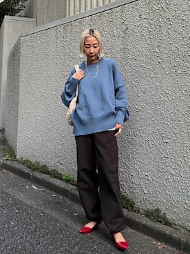 「アイテム（バッグ、ホワイト系）」を使った、BLACKBYMOUSSY_staffさん（レディース・158cm）の冬コーディネート